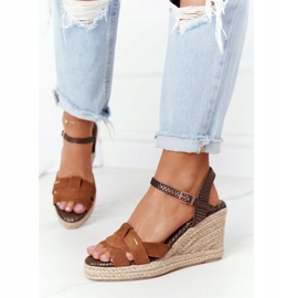 Sandalias Cuña Piel Big Star HH274377 Marrón 2