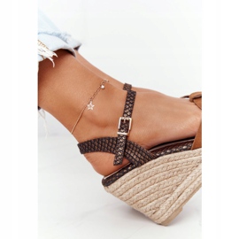 Sandalias Cuña Piel Big Star HH274377 Marrón 5