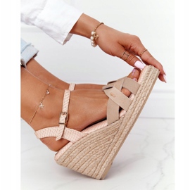 Sandalias Cuña Piel Big Star HH274380 Beige 3