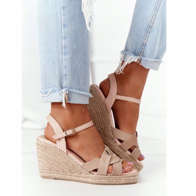 Sandalias Cuña Piel Big Star HH274380 Beige 1