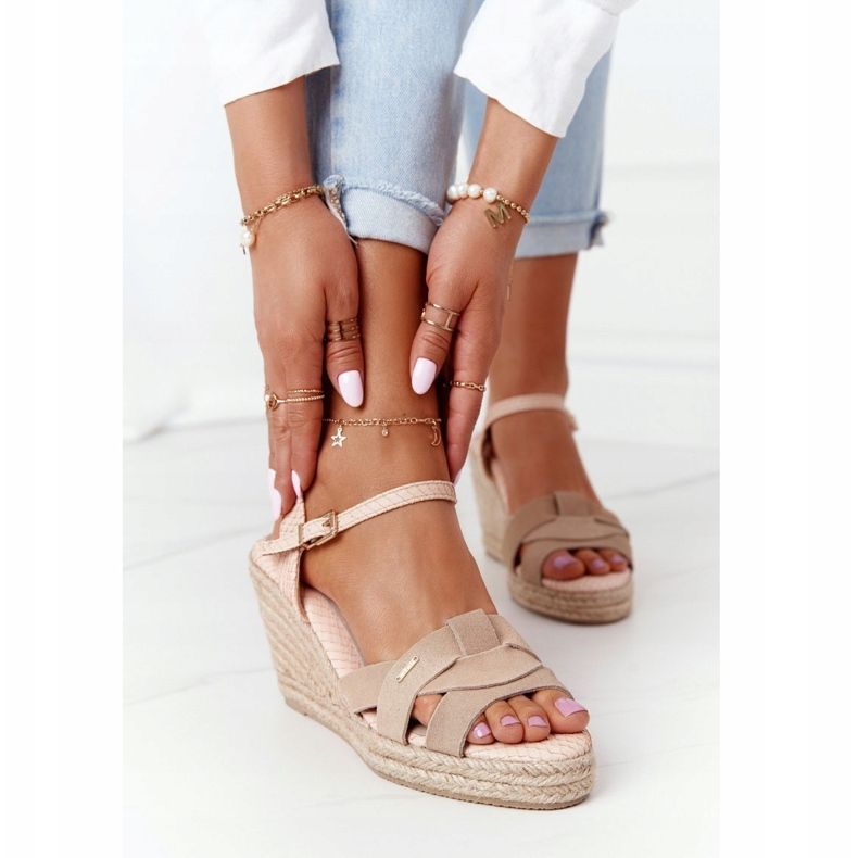 Sandalias Cuña Piel Big Star HH274380 Beige 2