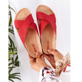 Pantuflas de piel perfilada Big Star HH274598 Rojo 1