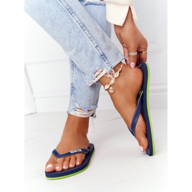 Chanclas Mujer Big Star FF274A312 Azul marino verde 3