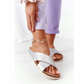 Pantuflas de Piel Perfilada Big Star HH274650 Plata 1