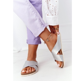 Pantuflas de Piel Perfilada Big Star HH274650 Plata 2