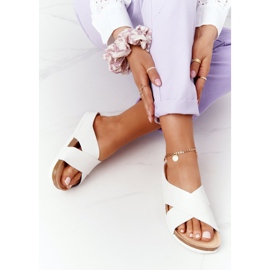 Pantuflas de piel perfilada Big Star HH274647 Blanco 4