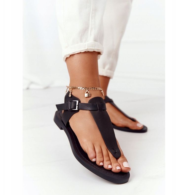 Sandalias Piel Chanclas Big Star HH274700 Negro 2