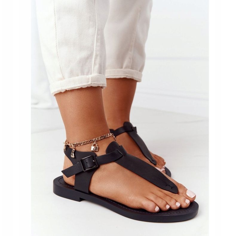 Sandalias Piel Chanclas Big Star HH274700 Negro 1