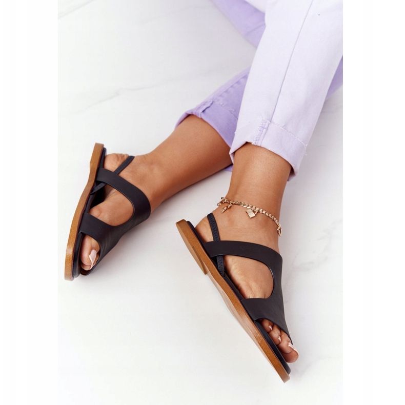 Sandalias Piel Con Puño Big Star HH274715 Negro 1