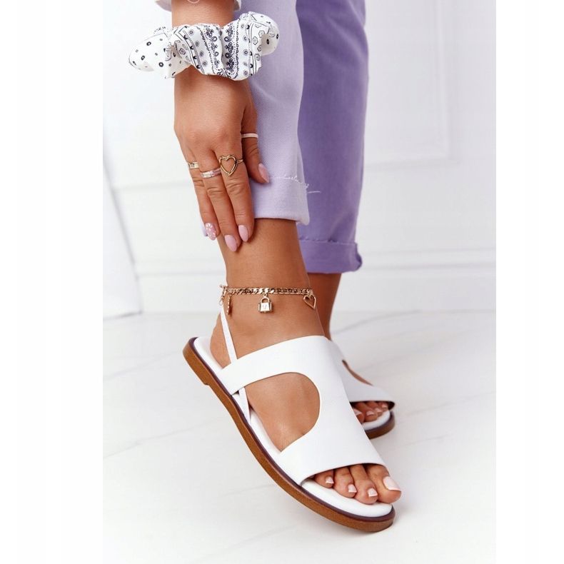 Sandalias de Piel con Puño Big Star HH274717 Blanco 2