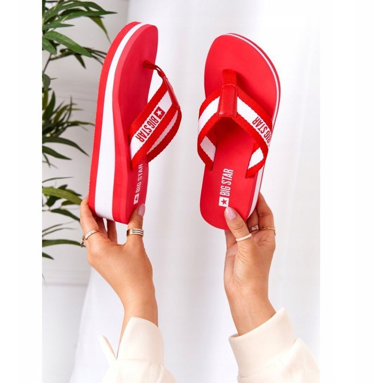 Chanclas de mujer con cuña Big Star HH274A095 Rojo 1