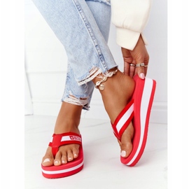 Chanclas de mujer con cuña Big Star HH274A095 Rojo 3