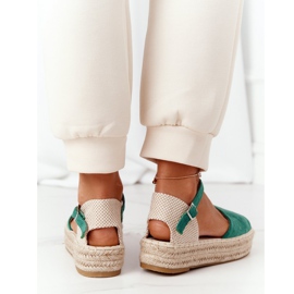 Sandalias trenzadas Megara verdes beige 3