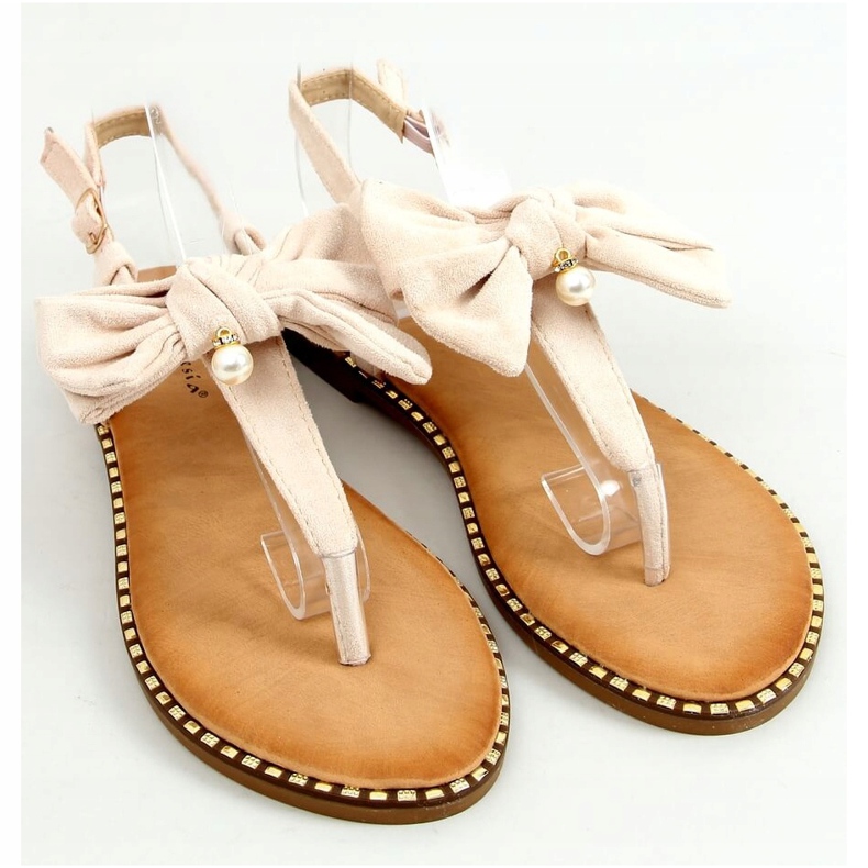 Chanclas con lazo beige N-102 Beige 1