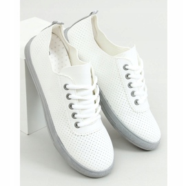 Zapatillas con cordones grises y blancas LA44 Gris blanco 1