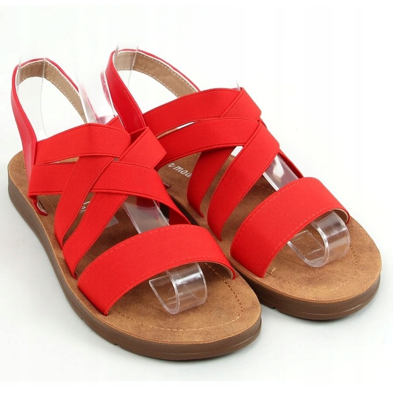 Sandalias con tiras de goma rojo 9225 Rojo 1