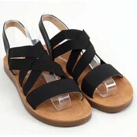 Sandalias con tiras de goma negro 9225 Negro 3