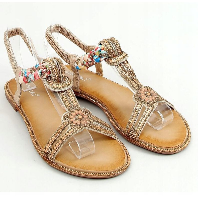 Sandalias con circonitas doradas JN11-10 Dorado 1 Sandalias con circonitas doradas JN11-10 Dorado 1