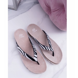 Chanclas en corcho Lu Boo Zebra blanco negro 4