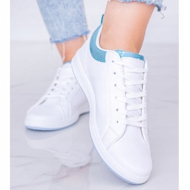 Zapatillas deportivas Madalynn holográficas en blanco y azul 1
