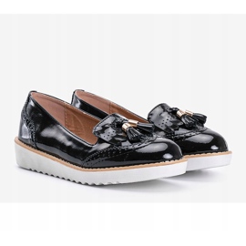 Mocasines Golden hour lacados en negro 1
