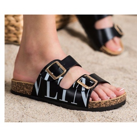 SHELOVET Zapatillas cómodas de piel ecológica negro 1