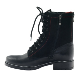 Botas de piel para mujer Kazkobut 2809 botas negras negro rojo 2