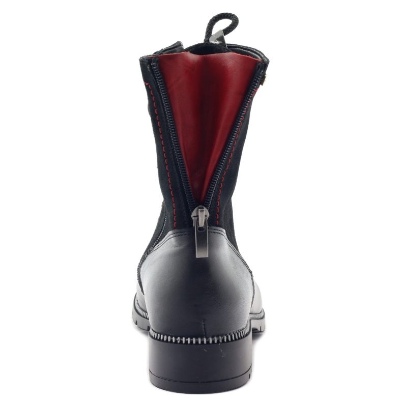 Botas de piel para mujer Kazkobut 2809 botas negras negro rojo 4
