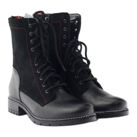 Botas de piel para mujer Kazkobut 2809 botas negras negro rojo 6