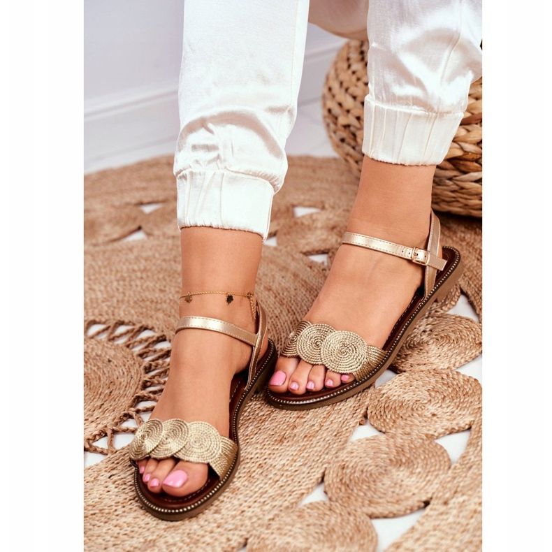 S.Barski Sandalias Mujer Planas Gold Barski Humanity dorado 1