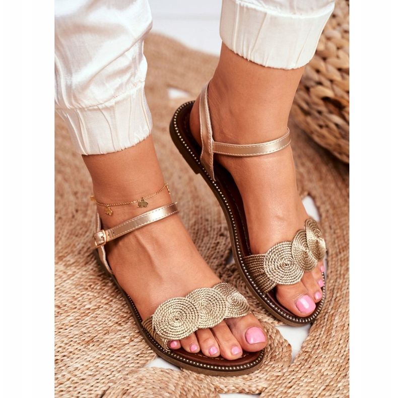 S.Barski Sandalias Mujer Planas Gold Barski Humanity dorado 3