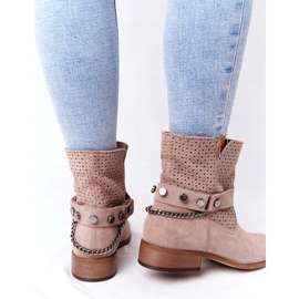 Botas de primavera caladas Lewski Shoes 2905-0 Beige 1