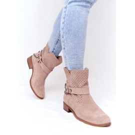 Botas de primavera caladas Lewski Shoes 2905-0 Beige 3