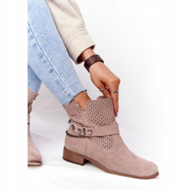 Botas de primavera caladas Lewski Shoes 2905-0 Beige 4