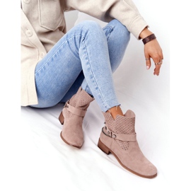 Botas de primavera caladas Lewski Shoes 2905-0 Beige 5
