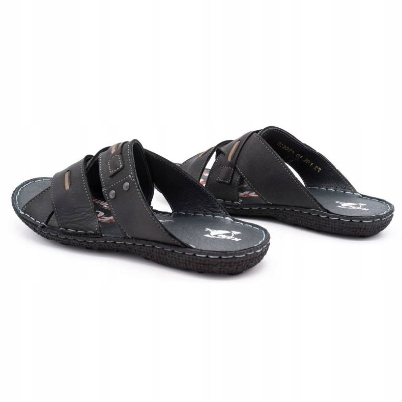 Kampol Zapatilla piel hombre 201/3 negro 4