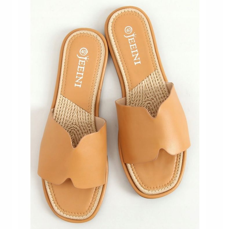 Camel 395 Pantuflas de mujer Camel marrón 1