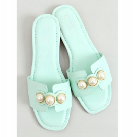 Pantuflas con perlas menta 55-37 LT.VERDE 1