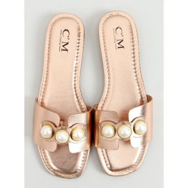 Zapatillas con perlas champagne 55-37 Champagne dorado 1