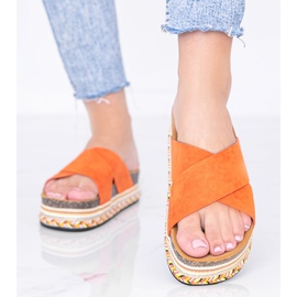 Zapatillas naranjas con suela decorativa Riri 1