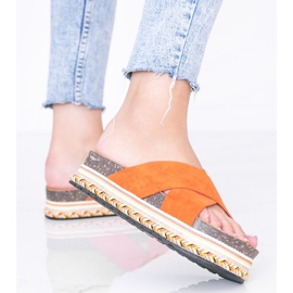 Zapatillas naranjas con suela decorativa Riri 2