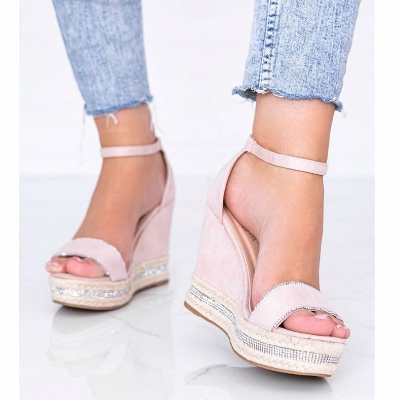 Sandalias de cuña beige con circonita Sun Sparrow 1 Sandalias de cuña beige con circonita Sun Sparrow 1