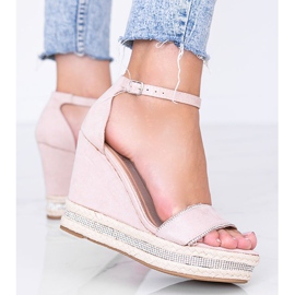 Sandalias de cuña beige con circonita Sun Sparrow 2