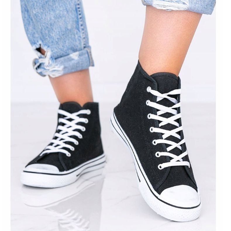 Deportivas negras mujer Gampa tobillo negro 1