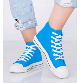 Deportivas blancas mujer Gampa tobillo azul 1