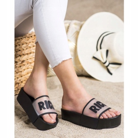 Small Swan Pantuflas de plataforma rica negro 2