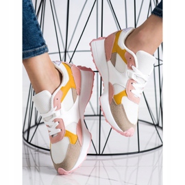 SHELOVET Zapatillas de colores blanco multicolor 4