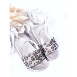 FR1 Pantuflas Infantiles De Goma Con Brocado Plata Rimia 4