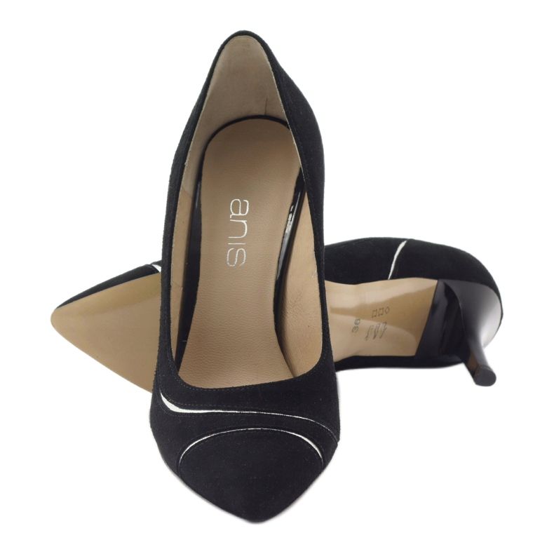 Zapatos de salón para mujer stilettos Anis 4474 negro plata 3