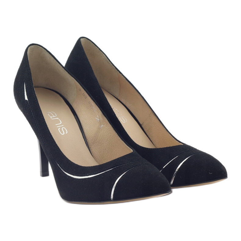 Zapatos de salón para mujer stilettos Anis 4474 negro plata 4